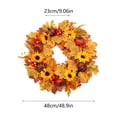 thumbnail image 3 of SHENGXINY Halloween Wreaths,Warm Harvest Sunflower Pumpkin Maple Wreath for Wall Entryway Fall Festive Hanging Ornament, 3 of 7