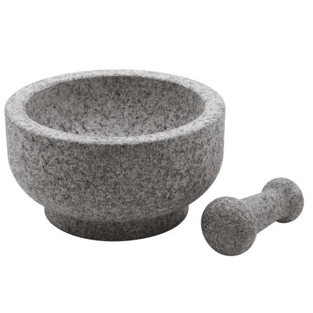 Casa Maria Granite Mortar and Pestle Set – 8.5-Inch Double-Sided Stone Grinder – Natural Heavy-Duty Granite for Spices, Herbs, Guacamole, Pesto, Pastes