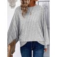 thumbnail image 4 of Women Tunic Plus Size Long Sleeve Tops Loose Fit Dressy Crew Neck Pullover Basic Sweaters Grey XXXL, 4 of 6