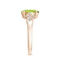 thumbnail image 4 of Oval Cut Prong Set Peridot Engagement Solitaire Ring for Women 925 Sterling Silver Rose Gold Plated Moissanite Side Stone Ring Size 8, 4 of 4