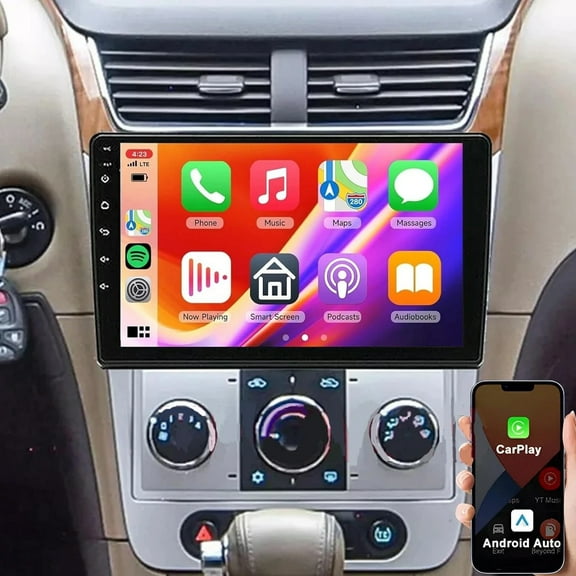 Eforcase Car Stereo for Chevrolet Chevy Malibu 2008-2012 with DSP/Wireless Carplay/Android Auto/Android 15, 10.1" HD IPS Touchscreen Radio with GPS WiFi Bluetooth FM/RDS SWC Backup Camera