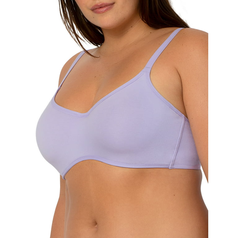 Cotton Unlined No-Wire Scoop Bra With Lace