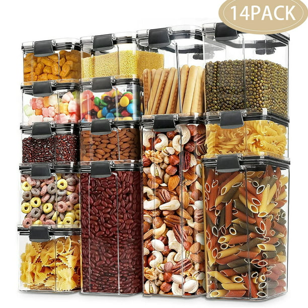 14 Pack Airtight Food Storage Container Set - Kitchen Pantry ...