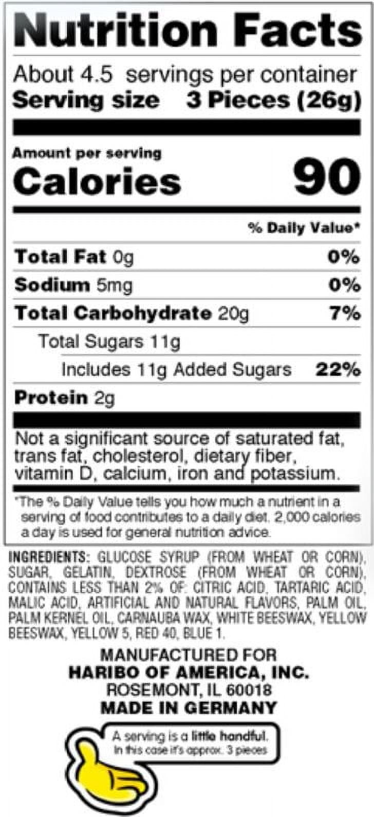 (5 pack) HARIBO Twin Snakes Gummies Original Assorted Fruit Flavor Gummy Candy +25% Bonus, 5oz, Share Size Peg Bag