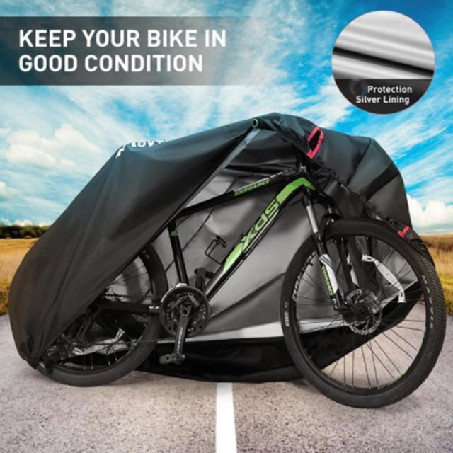 Bike Outdoor Cover Waterproof Protection Rain Proof Windproof Lock Hole Sunscreen Black Elastic Edge Electric Bike Cover Bike Accessory