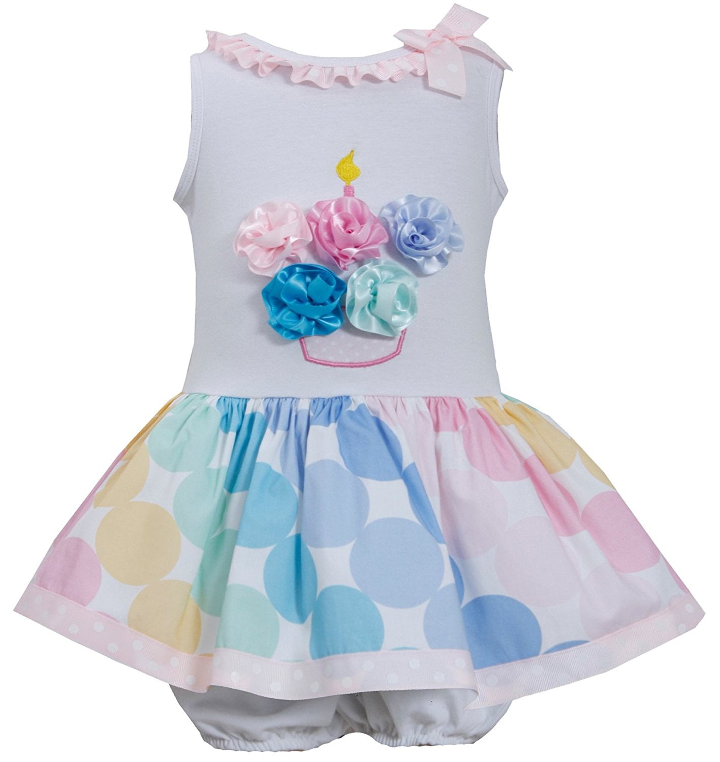 Bonnie Jean Baby Girl 3M24M Pink Multicolor Bias Dot Print Birthday