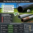thumbnail image 5 of SLSY 12×6FT Galvanized Soccer Goal Portable for Backyard Practice Training Goals for Kids Adults(Black), 5 of 6