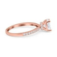 thumbnail image 2 of Accent Art Deco Wedding Ring Rose Tone Simulated CZ9 25 Sterling Silver Size 10, 2 of 5