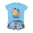 thumbnail image 5 of School Uniform Tshirts Kids Back to School Print Tee Short Sleeve Round Neck Top Girls T Shirts Sky Blue 10-11 Years, 5 of 5
