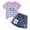 O, variant on TOWED22 Girls Skirt Set Letter Print Short Sleeve T-Shirt and Denim Skirt Summer Casual 2 Piece Outfit(O,5-6 Y)
