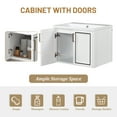 thumbnail image 5 of 24" Wall Mounted Bathroom Vanity with Ceramic Basin, Two Shutter Doors, Solid Wood & MDF Board, White (One Package), 5 of 9