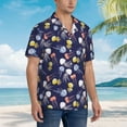 thumbnail image 5 of Xecao Colorful Jellyfish print Hawaiian shirt - a stylish short-sleeve button-down for men, perfect for casual beach and tropical outings., 5 of 9