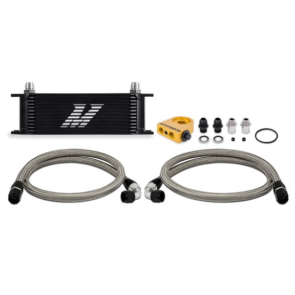 Mishimoto Universal Thermostatic Oil Cooler Kit, 13-Row, Black