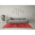 thumbnail image 3 of Ahgly Company Indoor Square Abstract Red Modern Area Rugs, 7' Square, 3 of 4