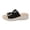 Black, variant on Womens Glitter Double Buckle Adjustable Comfort Slip On Slides Sandals, Khaki, 38