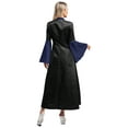 thumbnail image 3 of iiniim Women's Rhinestones Trim Clergy Church Choir Robe Button Loose Maxi Dress Priest Pulpit Robes Navy Blue XL, 3 of 7