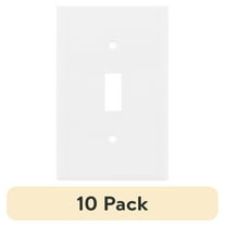(10 pack) Hyper Tough Oversized Wallplate, Single Switch, White Nylon, 2.8in, 53150