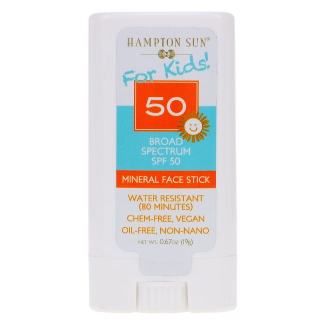 Hampton Sun Loción Facial Mineral en Barra FPS 50 para Niños, 0,067 oz