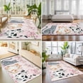 thumbnail image 4 of Area Rugs 5'x7', Cherry Blossom Cats Carpet Runner Indoor Outdoor Rugs Home Decor Aesthetic, Pink Spring Modern Farmhouse Floral Non Slip Mats Washable Accent Rug for Living Room Bedroom, 4 of 8