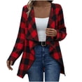thumbnail image 4 of Mutghys Jacket for Women Plaid Long Sleeve Cardigans Home Daily Warm Comfy Fall Winter Trendy Outerwear S-2XL, 4 of 8