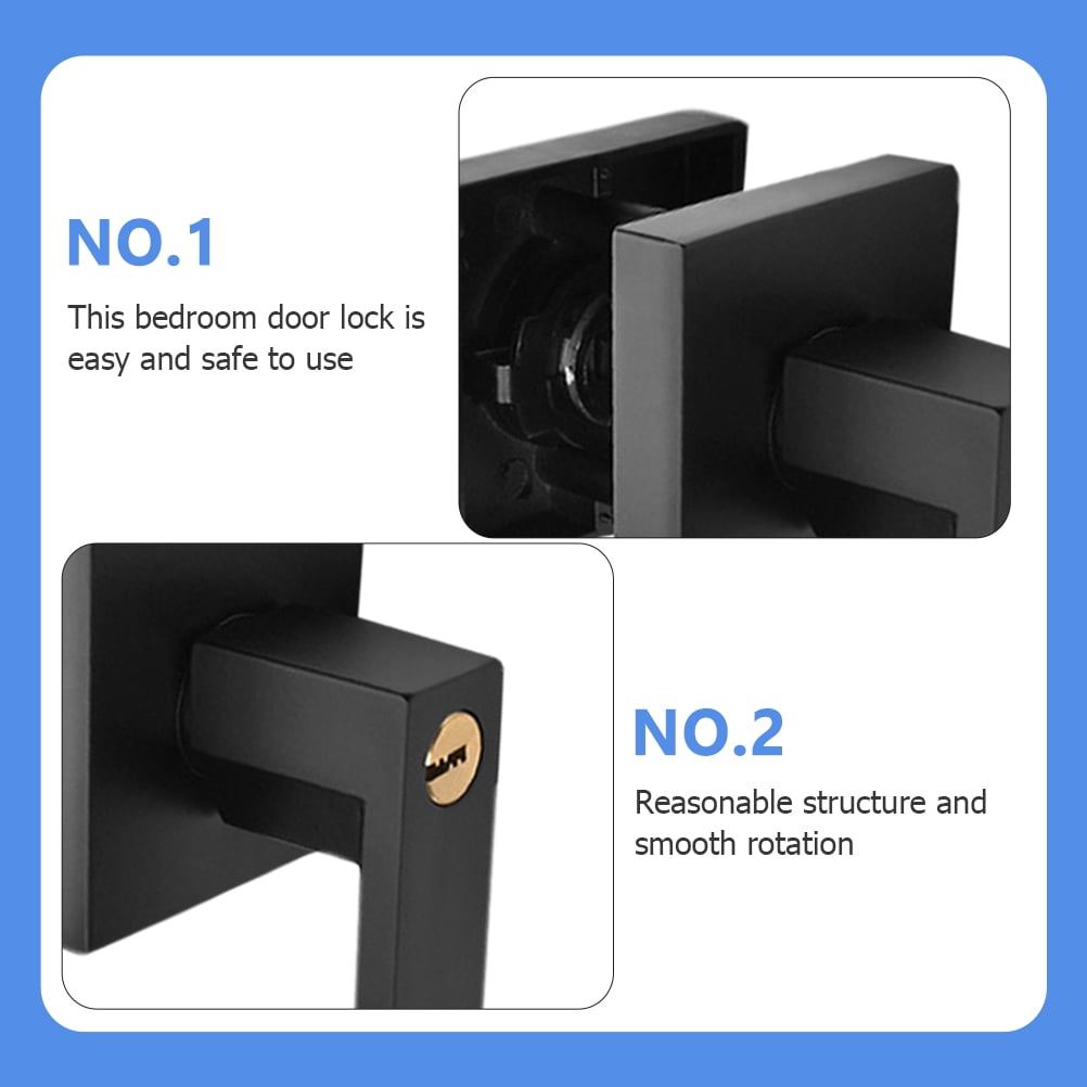 Interior Door Lock Outdoor Gate Bathroom Black Knobs Entry Matte Privacy Exterior Doors Heavy Aluminum Alloy