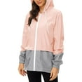 thumbnail image 3 of Alsol Lamesa Raincoats for Women Color Block Waterproof Lightweight Rain Jackets Windbreaker Packable Outdoor Hiking Hooded Jacket, 3 of 6