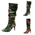 thumbnail image 6 of Oyedens Camo Stiletto Knee High Boots for Women Camouflage Slouchy High Heels Knee Length Long Boots, 6 of 7