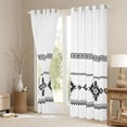 thumbnail image 3 of Erosebridal Vintage Exotic Bohemian Black Out Curtains,White Black Curtains Pack of 2 (42x63 Each) For Men Women, 3 of 7