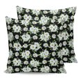 thumbnail image 7 of Outdoor Throw Pillow Cover Blossom Watercolor Daisy Flower Waterproof Cushion Covers 2 Pack Leaves and Floral on Black Pillow Cases Home Decoration for Patio Garden Couch Sofa, 7 of 7
