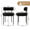 thumbnail image 6 of Boucle Upholstered Metal Side Chair, Set of 4, Black, 6 of 8