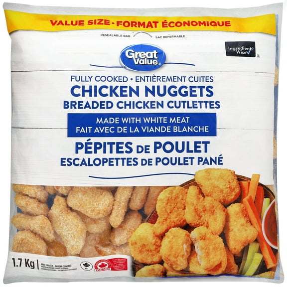 Great Value Fully Cooked Breaded Chicken Nuggets, 1.7 kg