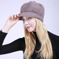 thumbnail image 4 of Winter Hats Knitted Beanie Hat with Visor Ribbed Ski Beanie Hat Slouchy Skull Hat Cap Headwear for Women and Girls, 4 of 6