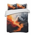 thumbnail image 2 of Quilts Twin Size, Burnt Orange Black Abstract Art Soft Comforter Bedding Set for Bed, Modern Art White Lightweight Quilted Bedspread with Pillow Cover(2 Pieces) for All Season, 68x86 Inch, 2 of 6