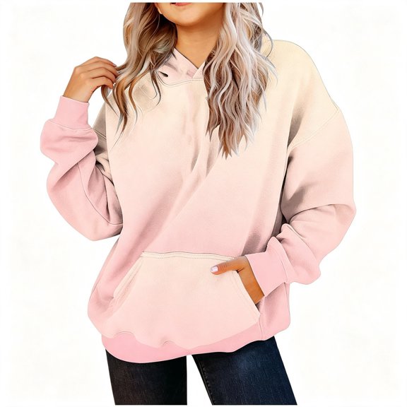 BCSIOAOI Girls Sweatshirts,Long Sleeve Pullover Hoodie with Front Kangaroo Pocket Pink 9-10 Years