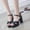 Black, variant on Women Shoes Women Fish Mouth Platform High Heels Wedge Sandals Buckle Slope Sandals White 7.5