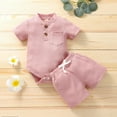 thumbnail image 3 of Vedolay Girl Shorts Sets Casual Girl's 2 Piece Outfits Short Sleeve Crop Top and Leopard Print Shorts Set,Pink 12-18 Months, 3 of 5