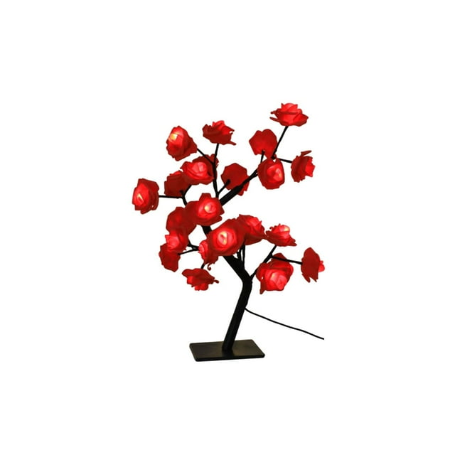 Luz Nocturna Led Luz de Árbol de Rosa 45x12cm 14 de Febrero Decorativo Festivo Romántico Hogar Ambiente Ornamentos Lámpara de Luz Nocturna