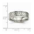 thumbnail image 2 of 6mm Stainless Steel Polished Textured Ring - Size 11.5, 2 of 2