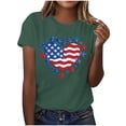 thumbnail image 2 of Women American Flag Shirts USA Flag Stars Stripes Graphic Blouse Patriotic Shirt 4th of July T Shirt Summer Tops Tee, 2 of 6