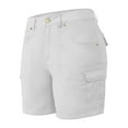 thumbnail image 5 of Mohiass Cargo Shorts Women Trendy Summer High Waisted Bermuda Shorts Knee Length Casual Pull on Hiking Shorts with Pockets White M, 5 of 6