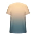 thumbnail image 4 of Summer Tops for Women 2026 Gradual Casual Short Sleeve T-Shirt Fashion Slanted Neck Button Shirts, 4 of 7