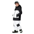 thumbnail image 5 of BRGZLK 2Pcs Kids Snowsuits Waterproof Unisex 2025 Winter Coat and Snow Pants Set Outdoor Long Sleeve Snowboarding Sport Ski Suits White 13-14 Years, 5 of 5