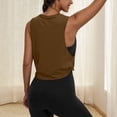 thumbnail image 4 of Vinsonshop Workout Tank Tops Woman, Large Armhole Tank Tops for Women Workout Sport Athletic Yoga Running Gym Loose Crop Sleeveless Shirts Brown XXL, 4 of 7