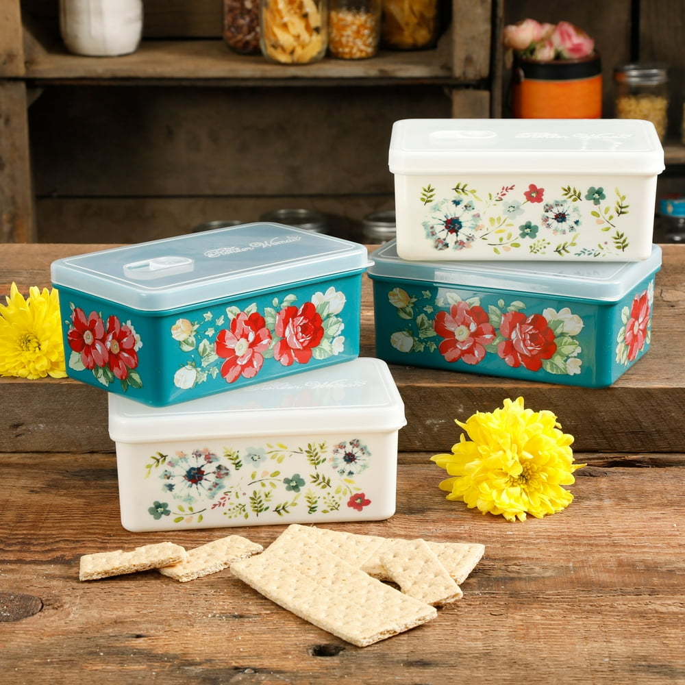 The Pioneer Woman Flea Market 42oz Assorted Rectangular Containers, Set
