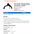 thumbnail image 2 of Front Left Lower Control Arm and Ball Joint Assembly - Compatible with 2002 - 2005 Dodge Ram 1500 4WD 2003 2004, 2 of 2