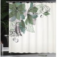 thumbnail image 3 of Ambesonne Flowers Shower Curtain, Leafy Buds Celebration Art, 69"Wx84"L, Olive Green Teal, 3 of 4