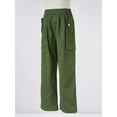 thumbnail image 6 of MSemis Kids Girls Cargo Jogger Pants Sports Pockets Trousers Sweatpants Green-A 16, 6 of 7