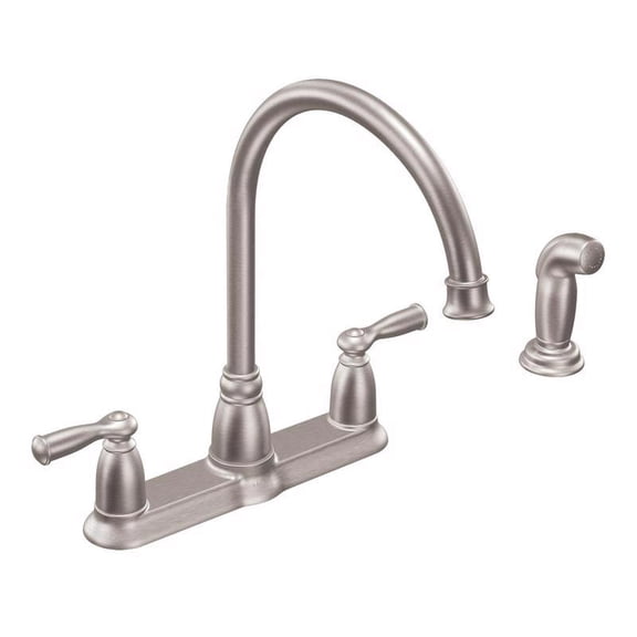 Moen Banbury Spot Resist Stainless Two-Handle High Arc Kitchen Faucet with Side Spray