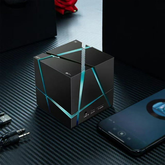 TopLLC Beautiful Wireless Bluetooth Speaker With Colorful Lights Phone Bluetooth Subwoofer Mini Wireless Memory Card Insertion Speaker With AUX And FM Support