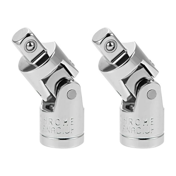 2 Pcs 1/4 Inch Drive Spring Loaded Universal Joint Socket, Cr-V Steel